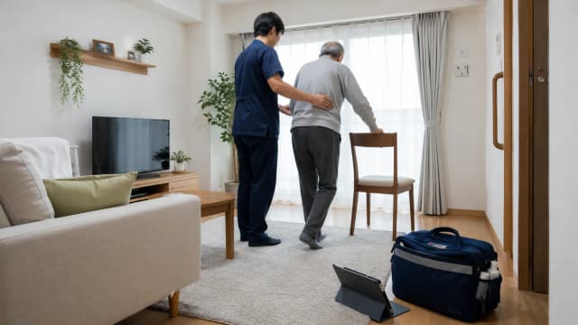 要介護の訪問の34.1%、要支援の46.2%をリハ職が担っている——厚労省が「リハビリ主体の事業所」を名指しした2027年度改定の論点|2024年減算の次に来るもののサムネイル画像