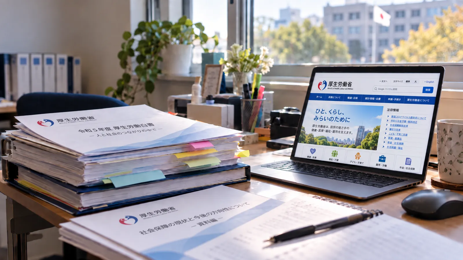 【速報】令和8年版厚生労働白書、テーマは「現場で働くこと」——先進事例6件に訪問系はゼロ|介護の赤字は37.5%、病院は58.0%