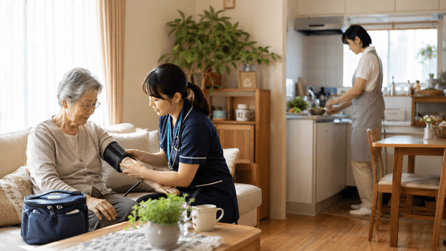 訪問看護と訪問介護は、何が違う?——「医療」と「生活援助」、そして両方使うという選択|看護師は医療処置まで、ヘルパーは家事と身体介護のサムネイル画像