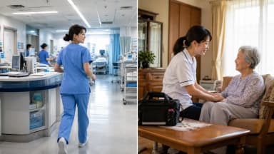 訪問看護師と病院看護師、どっちが楽で、どっちが大変?——両方を経験した私が、正直に比較します|夜勤かオンコールか、チームか一人かのサムネイル画像
